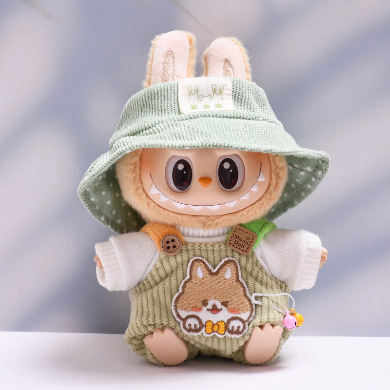 Only clothes] one or two generation pendant labubu small animal suspenders suit sit labubu change baby clothes
