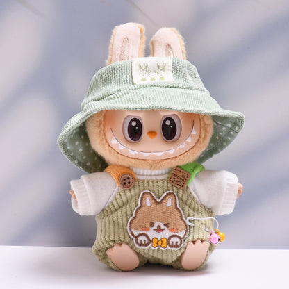 Only clothes] one or two generation pendant labubu small animal suspenders suit sit labubu change baby clothes