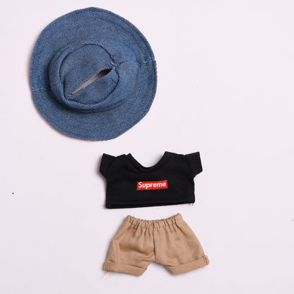 Only clothes] 17cm blind box pull cloth clothes for Labubu vinyl pendant doll casual T-shirt suit
