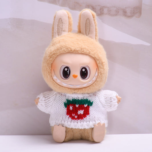 Labubu Doll Strawberry & Star Sweater Outfit for Pendant Dolls