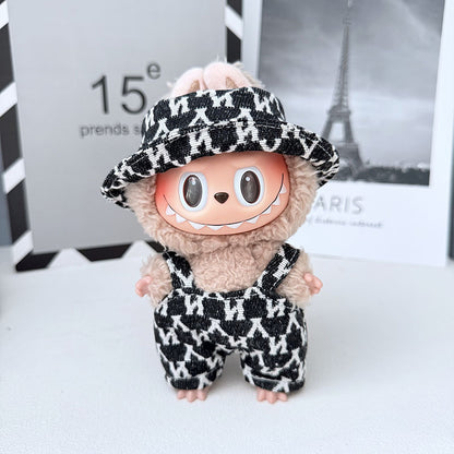 One, two and three generations of Labubu clothes pendant cloth cloth sitting doll clothes NY overalls sports suit trend cute