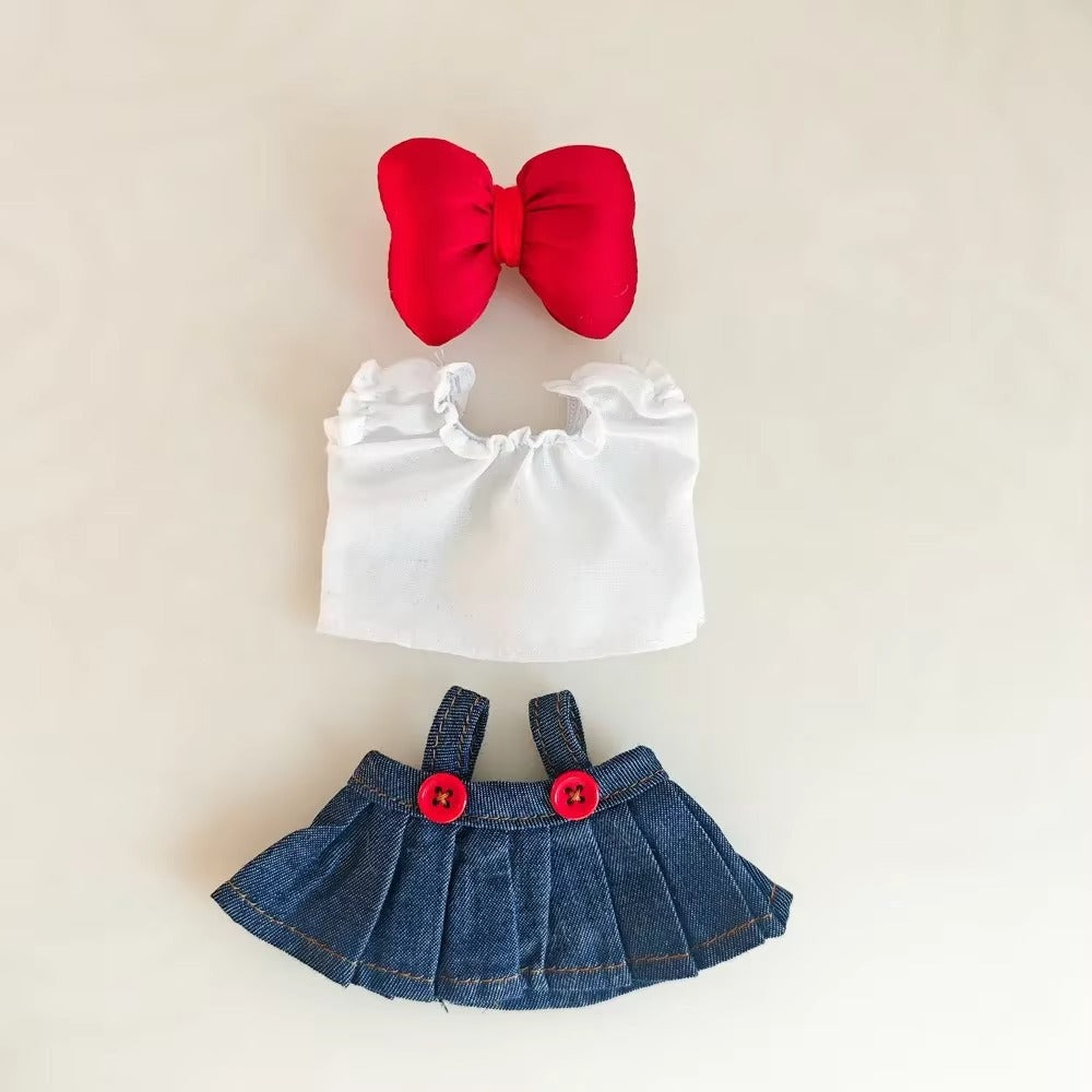 Labubu Doll Clothes Set - Venetian Skirt, White Shirt & Accessories