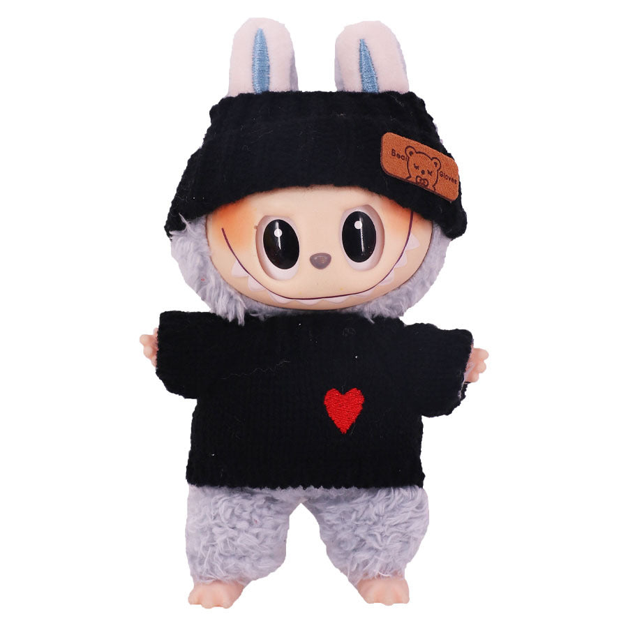 Clothes Only] Labubu Doll Sweater Hair Band suit Second Generation LABUBU Sit Party Series Doll Doll Coat