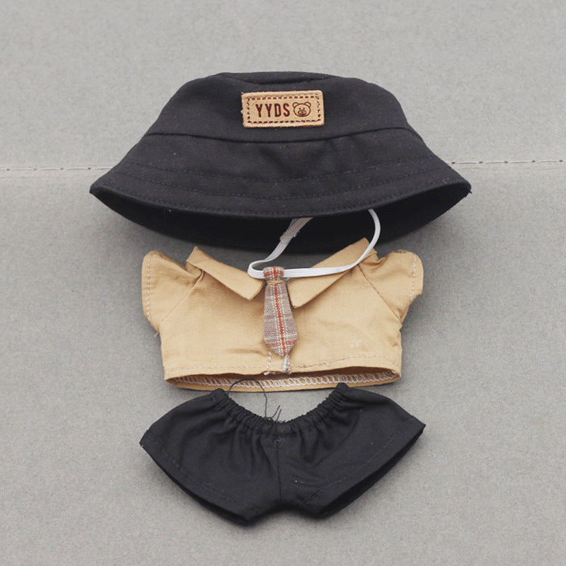 Labubu Doll Fisherman Hat & Outfit Set for 10cm & 17cm Vinyl Dolls