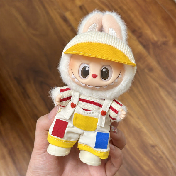 [Only Clothes] 17cm Blind Box Labubu Handmade Frog Piggy Stuffed Christmas Suit Labubu Hanging