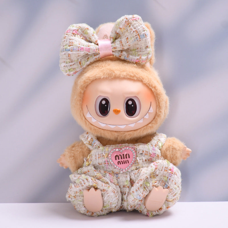 Only clothes] the first and second generation Labubu pendant clothes small fragrant style suspenders skirt cloth cloth doll clothes