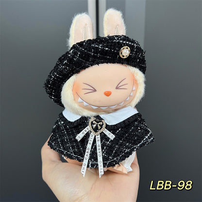 Labubu Wearable Baby Clothes Vinyl Labubu 17cm Doll Cute Dress-Up Casual Suit Skirt Plush Clothes
