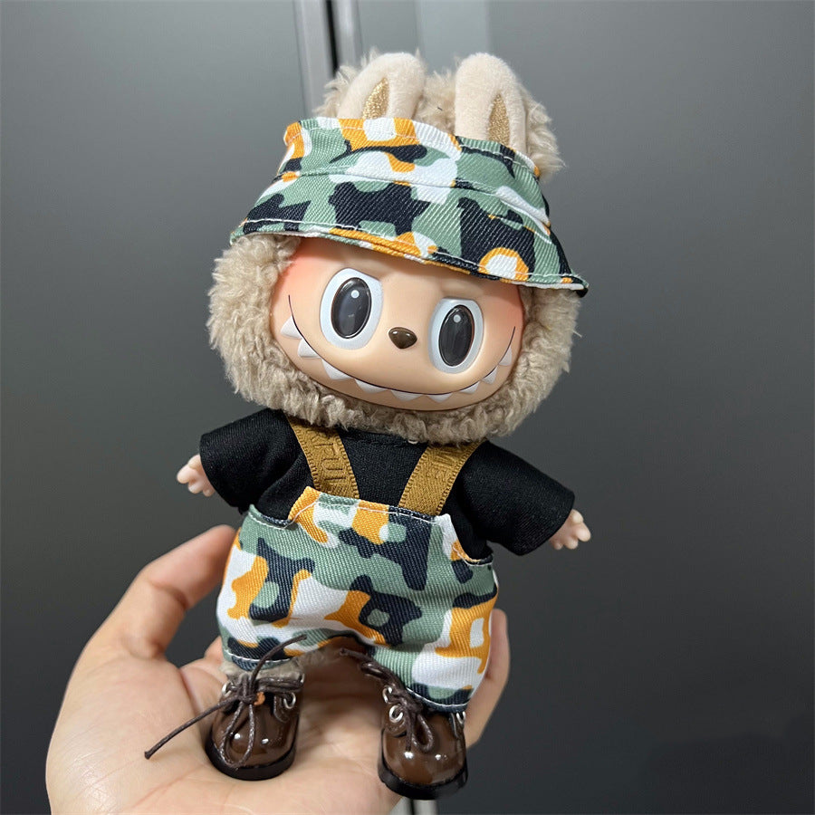 Labubu Wearable Doll Clothes 17cm Plush Cute Dress-Up Casual Outfit Skirt Fabric Clothes High Quality