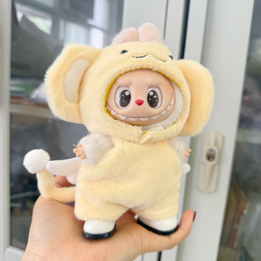 First and Second Generation Labubu Angel Playful Monkey Suit Pendant Labubu Hip-Hop Cartoon Hood Hat