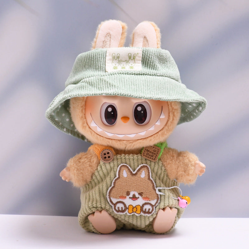 Only clothes] one or two generation pendant labubu small animal suspenders suit sit labubu change baby clothes