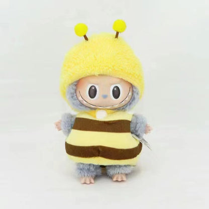 Only clothes] 17CM cloth cloth clothes key chain LABUBU big ear dog powder pig elk suit pendant in stock