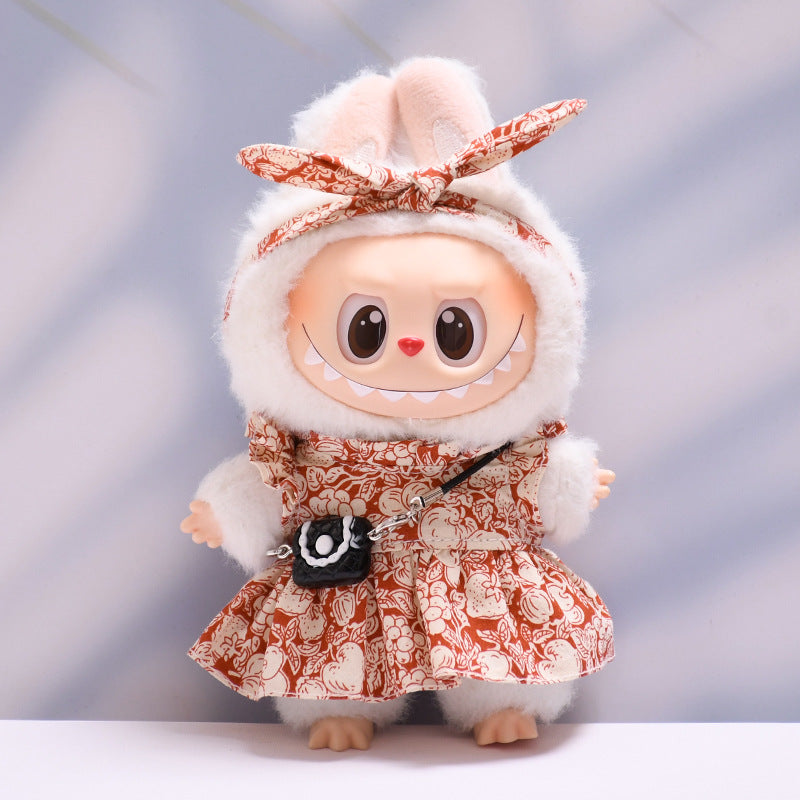 Only clothes] 17cm pendant pull cloth cloth for clothes spring and summer dress suit labubu baby dress cute
