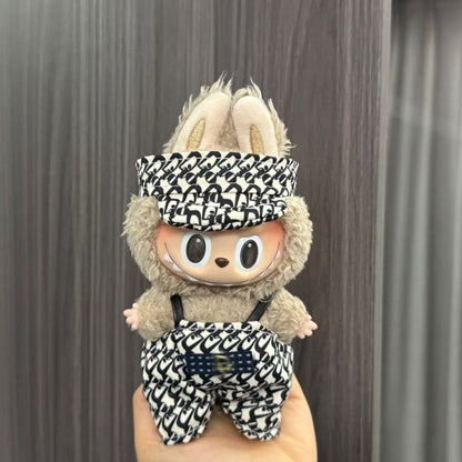 Rab cloth doll labubu17cm pendant one or two generations of vinyl plush doll suit accessories for clothes
