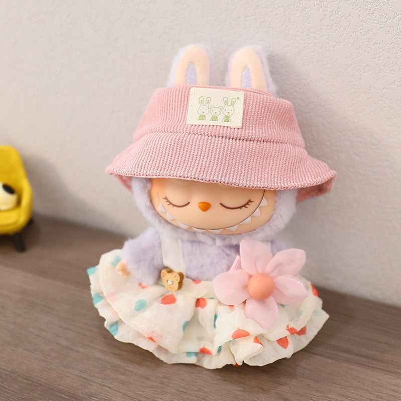 Generation II Blind Box Labubu Pendant Clothes Rab Cloth Sit Clothes Baby Clothes Pink Love Bear dress