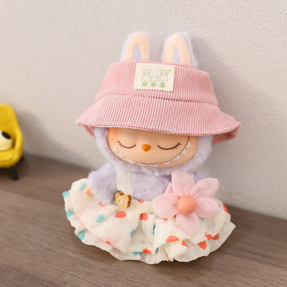 Generation II Blind Box Labubu Pendant Clothes Rab Cloth Sit Clothes Baby Clothes Pink Love Bear dress