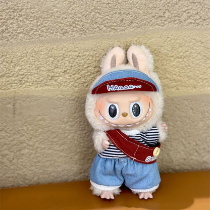 17cm Labubu Pendant Can Be Worn as a Baby's Clothes, High-Quality Labubu Blind Box Pendant Baby Clothes Decoration Set