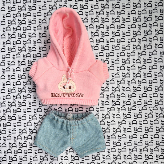 Doll Clothes Only] Rab Cloth Doll Vinyl Blind Box Pendant Doll Clothes Strap Macaron 17cmLABUBU