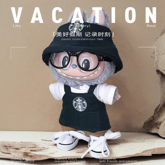 Labubu Doll Outfit - Star Bar Overalls Set with Accessories for 15-17cm Dolls
