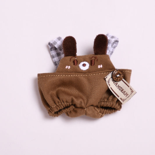 Only clothes] 17cm pendant cloth cloth clothes small brown dog suspenders suit baby clothes labubu cute