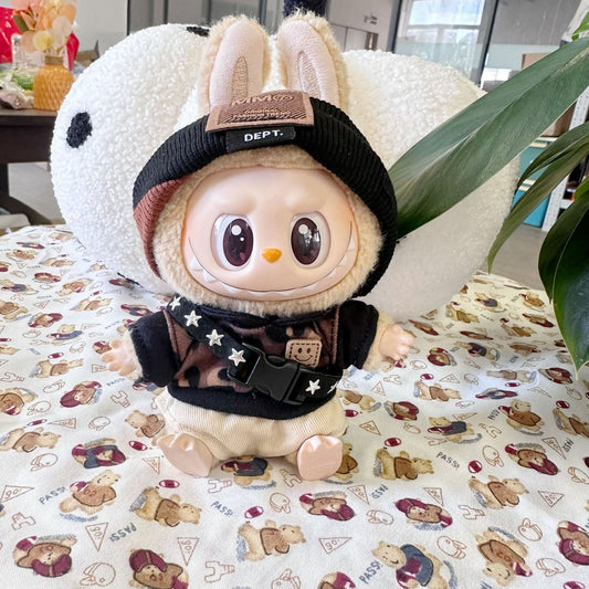 17cm doll 15cm LABUBU one or two generation cloth pendant men's camouflage suit doll clothes hat