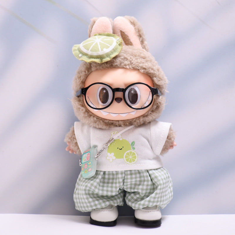 Only baby clothes] one, two and three generations of pendants labubu clothes fruit orange T-shirt suit labubu baby clothes