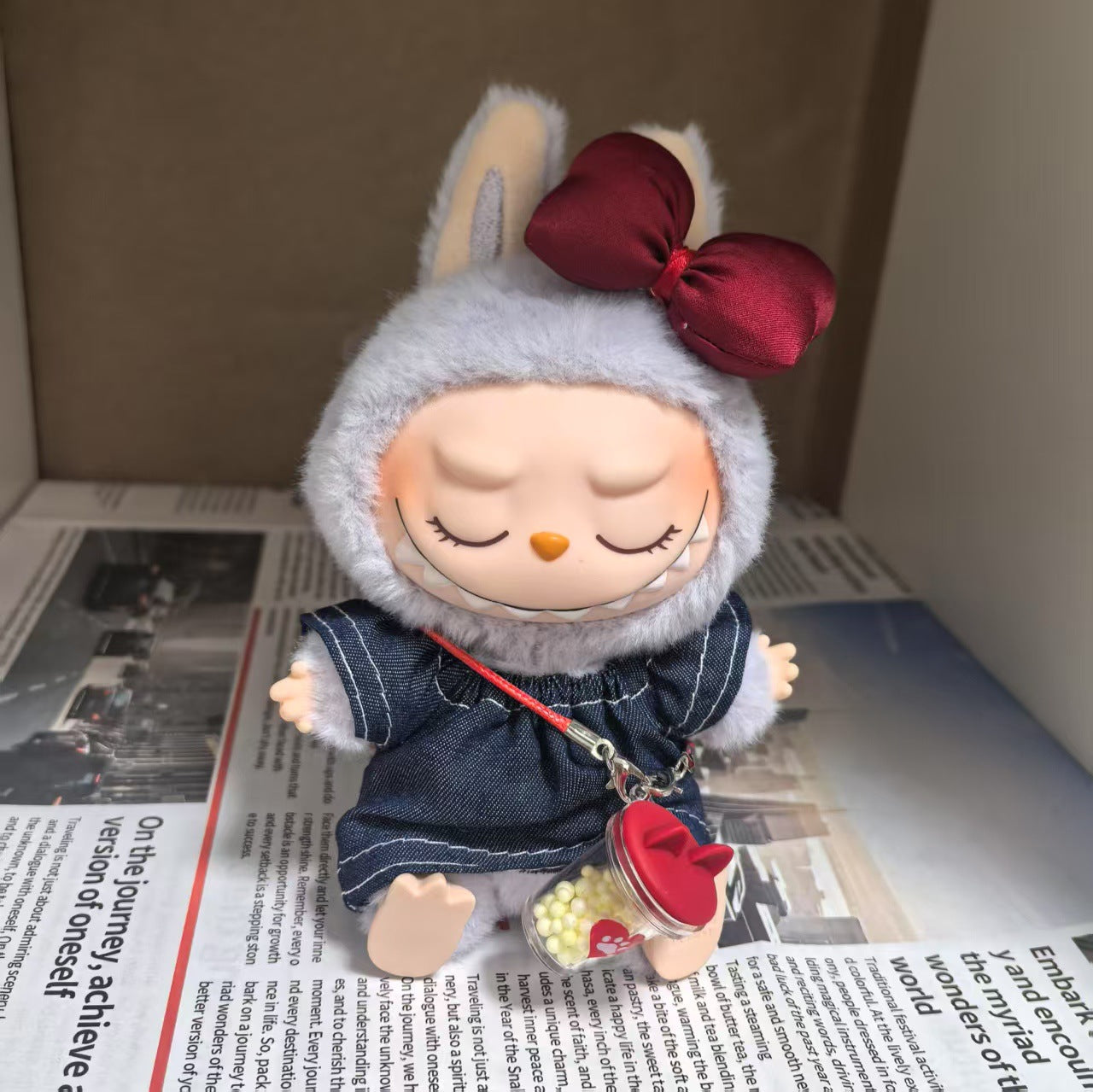 [clothes only] doll clothes for 17cm pendant pull cloth labubu vinyl doll clothes