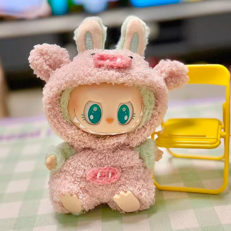 Clothes Only] First/Second Generation Pendant Labubu Clothes Rab Sit Party Doll Shark Elk suit