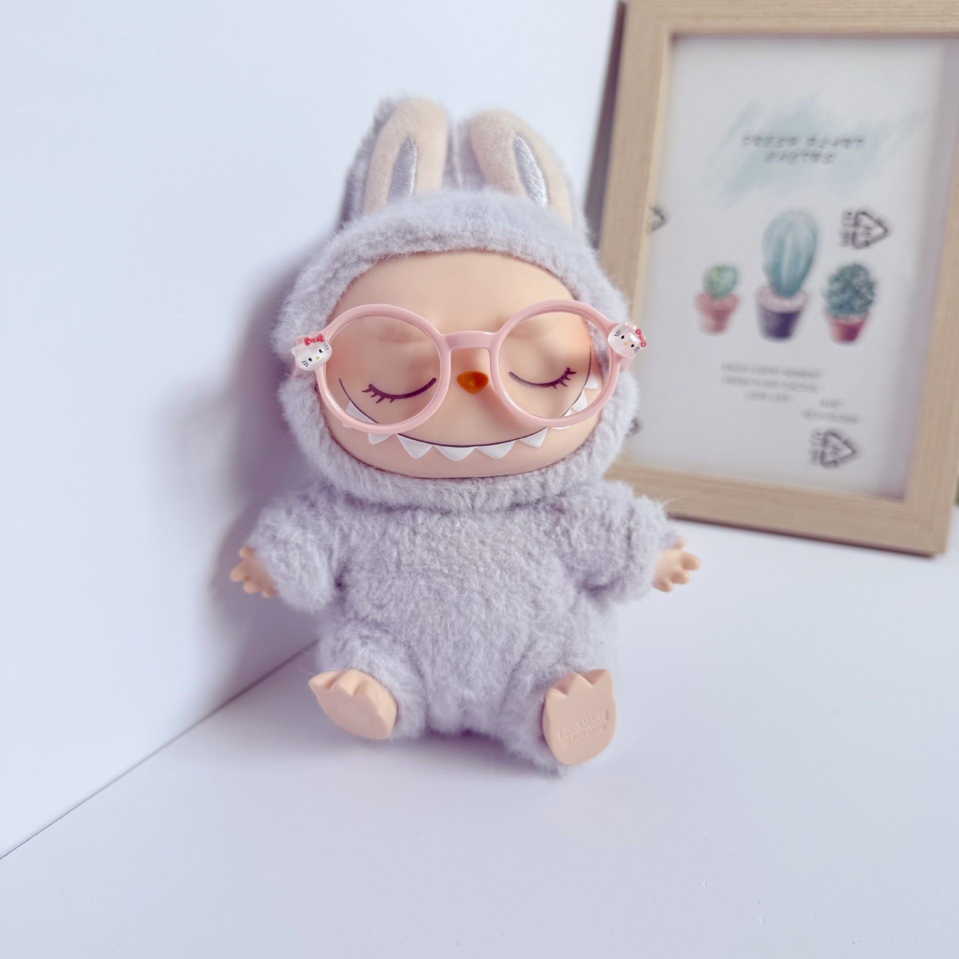 Clothes Only] Blind Box Labubu Doll Accessories New Kitty Glasses Labubu Doll with Cute Clothes