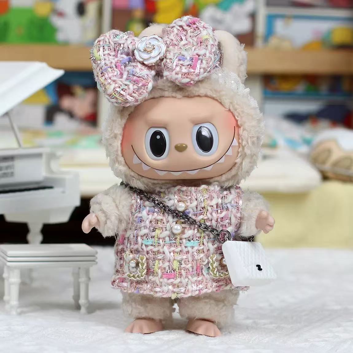 Labubu Labubu Doll Clothes suit First and Second Generation Sitting Party 17cm Vinyl Plush Doll Clothes Slip Skirt