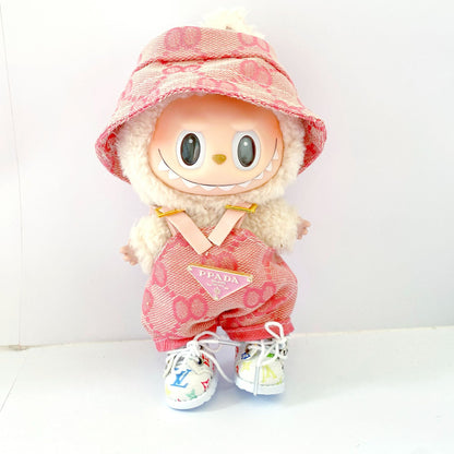 Labubu Doll Outfit - 17cm Party Clothes Set with Skirt, Suspenders & Accessories