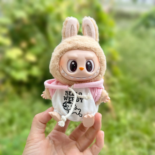 Clothes Only] Second Generation Pendant Rab Sit Party Series Doll Doll Hooded Sweatshirt LABUBU Clothes
