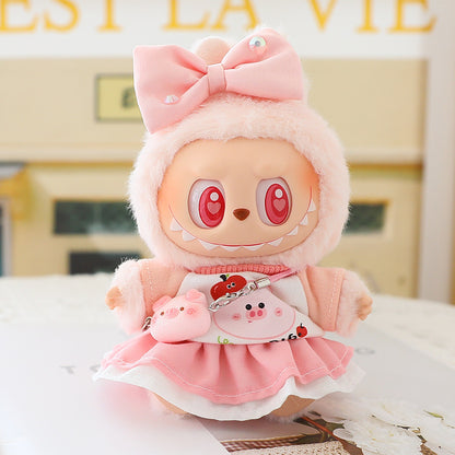 Labubu Doll Powder Skirt Sitting Party Labubu One or Two Generation Vinyl Blind Box Replacement Clothes Suspender Pants Hat Shoes