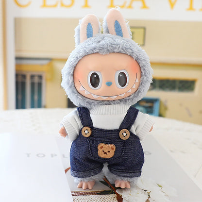 Labubu Doll Powder Skirt Sitting Party Labubu One or Two Generation Vinyl Blind Box Replacement Clothes Suspender Pants Hat Shoes