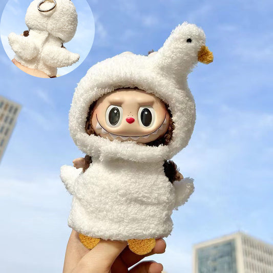 Only clothes] lisa with 17CM labubu white goose doll clothes for Thailand net red explosions LABUBU accessories