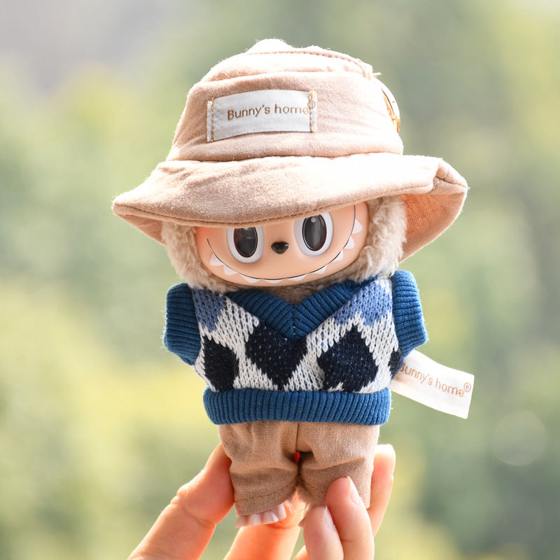 [Baby Clothes Only] 17cm Pendant Labubu for Clothes Vinyl Doll Costume Doll Labubu