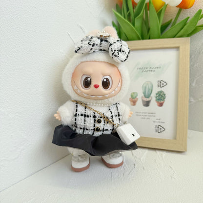 First and Second Generation Blind Box Labubu Doll Clothes Vinyl Pendant Labubu Sitting Party Clothes Lady Small Fragrance Suit