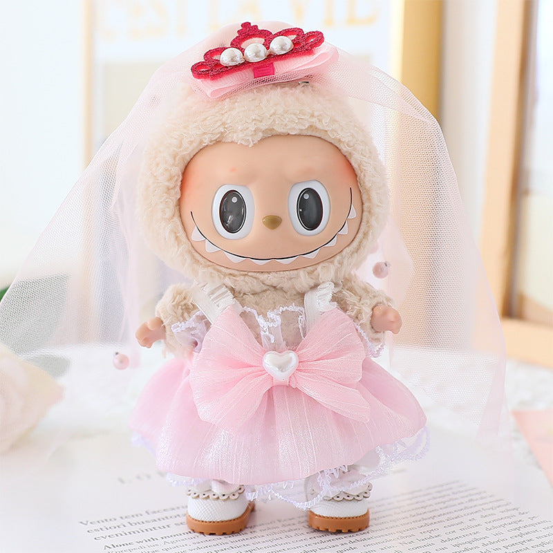 The first and second generation key chain Labubu clothes pendant pull cloth for wedding dress suit wedding suit hat shoes