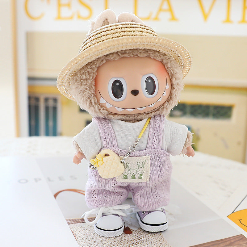 Rab cloth pendant generation two generation vinyl doll T-shirt suspenders suit doll clothes labubu doll clothes skirt