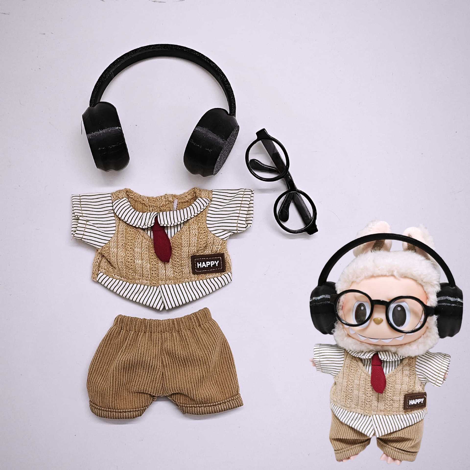 Labubu Doll Retro British 2-Piece Outfit with Accessories