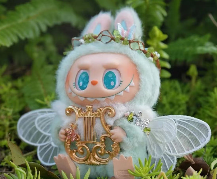 Labu Angel Doll Bubble Mart Labubu Plush Doll Quick Hair Blind Box Vinyl Face Trendy Play Gift