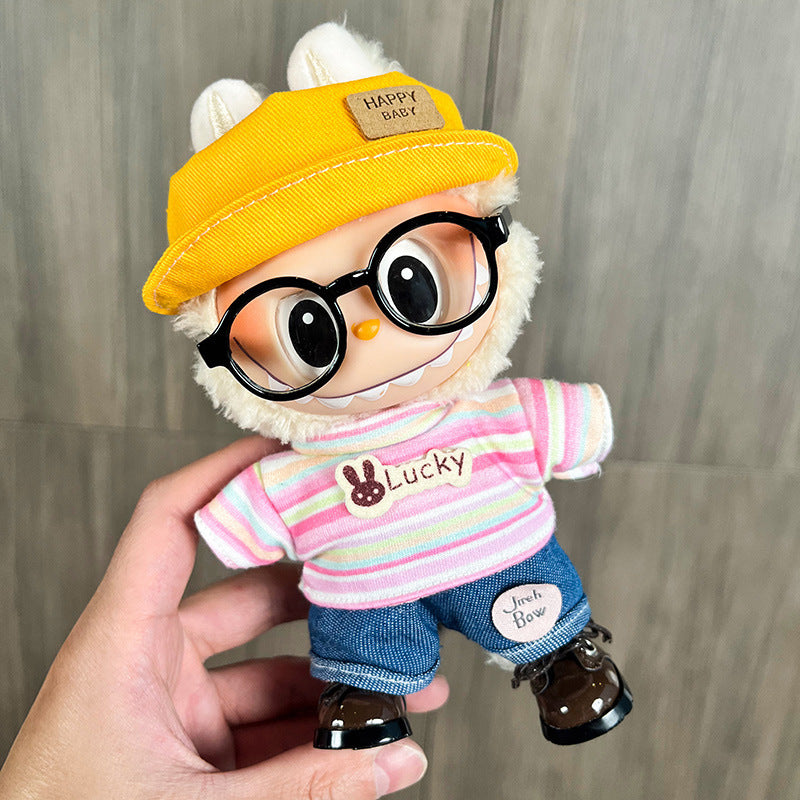 Labubu Doll Clothes Vinyl Plush 17cm Doll Cute Dress-Up Casual Outfit Handsome Plush Toy Clothes