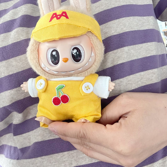 Only clothes] the first and second generation of blind box pull cloth doll clothes LABUBU change candy color suspenders hat cute