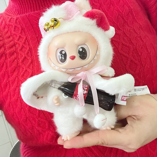 Bubble Mart labubu Third Generation Vinyl Surprise Special Shake Doll Clothes New Year Cloak Labu for Spring Festival