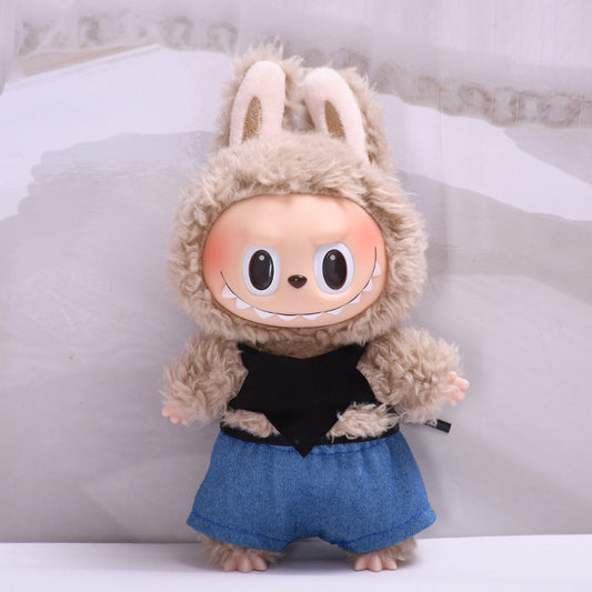 Labubu Doll Bellyband Jeans Outfit for 17cm Vinyl Doll