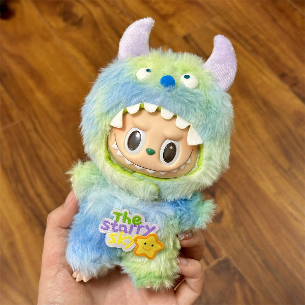 [Only Clothes] 17cm Blind Box Labubu Handmade Frog Piggy Stuffed Christmas Suit Labubu Hanging