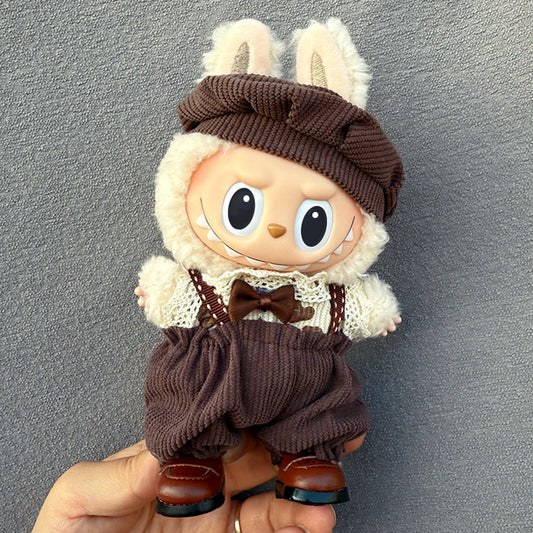 New 17CM Labubu Pendant for Baby Clothes high quality Labubu Blind Box Pendant Doll Clothes Decorative suit