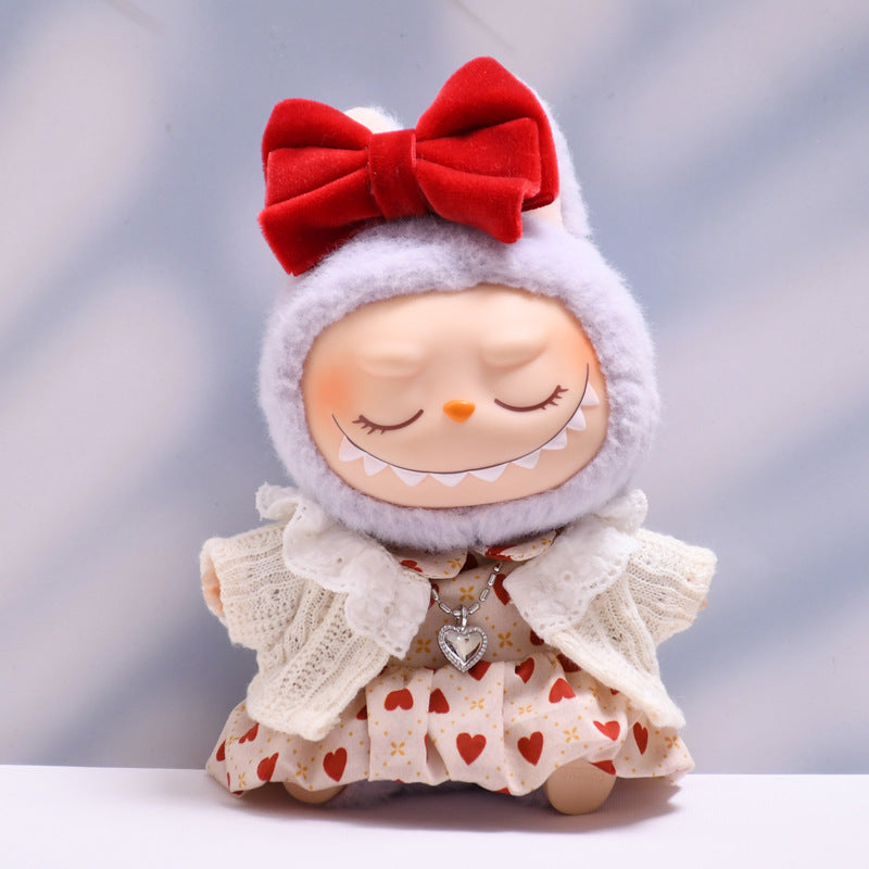 Only baby clothes] one or two generation pendant labubu clothes bow love skirt suit cloth baby clothes