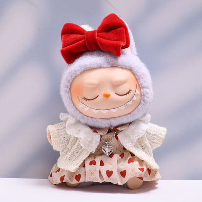 Only baby clothes] one or two generation pendant labubu clothes bow love skirt suit cloth baby clothes