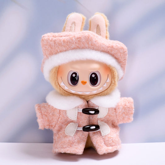 Labubu Doll Beret Coat Set - Pink & Green Outfits for 1st & 2nd Gen Pendant Dolls