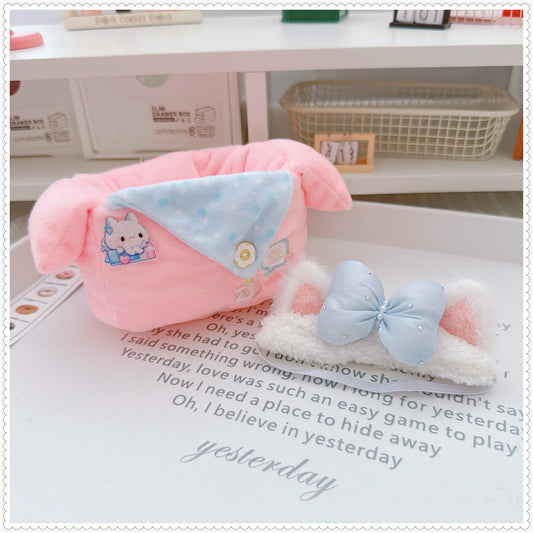 Labubu Doll Clothes Set for 17cm & 10cm Vinyl Dolls - Pink & Yellow Gift Box